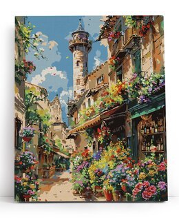 Paint by numbers Blühende Straße