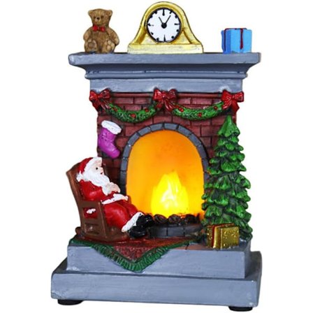 LED Juldekoration Luftballong Öppen Spis Miniatyr Hartsdekoration Julbelysning Jultomte