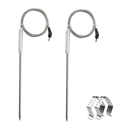 2-pak Kødprobe til Thermopro TP20 TP17, med 2 BBQ Probe Holder Clips
