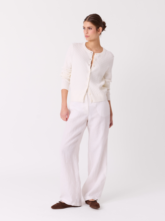 MATCH - Stina linbukse - Jean Paul - Str. XL - Dame - Bukser & Jeans - Hvit - 100% lin