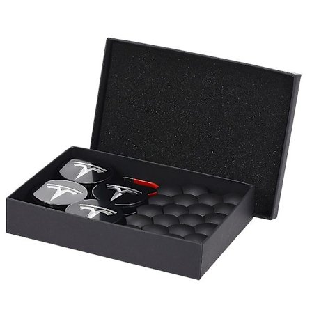 Hjuldekselsett for Tesla - Senternavdekselsett, Hjulmutterdeksel, Navdeksel for Model Y, Model 3, Model S, Model X