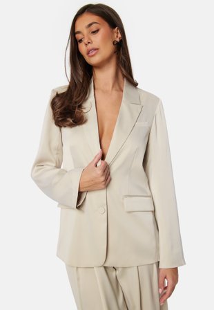 Bubbleroom Occasion Renae Satin Blazer Champagne Klær