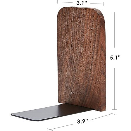 Träbokstöd, 1 par, halkfria, svart valnöt, kontor B