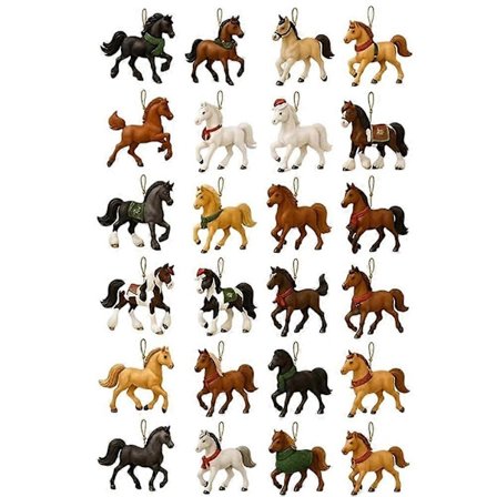 Heste Julekalender 2025, Julekalender med 24 unikke hestefigurer