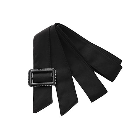 【PP】Justerbart spänne, lämpligt för långt midjeband, dam, avslappnad överrock, brett midjebälte, klädesprydnad, svart, 170 cm