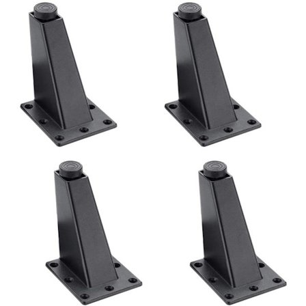 4 stk. justerbare møbelben - sorte