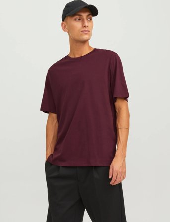 Jack & Jones Jjeorganic Basic Tee Ss O-Neck Noos - Burgundy - M
