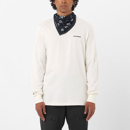 Salomon - Langarmshirt Herren Chest Logo - Whisper White