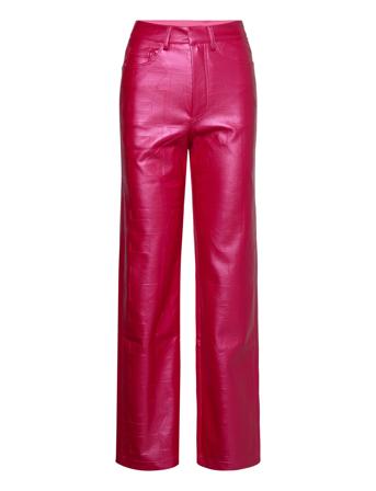Embossed Pu Pants Trousers Leather Leggings/Bukser Rød ROTATE Birger Christensen*Betinget Tilbud