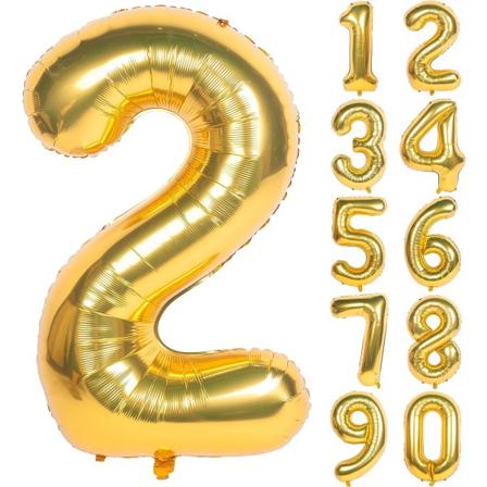 2 kpl 40 tuuman kultaiset numeron heliumfoliopallon syntymäpäiväjuhliin (kulta 2)