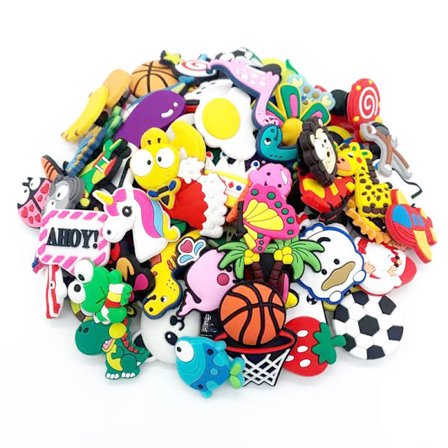 100-pack Skosmycken för Klogskor, Slumpade Cartoon-Skosmycken