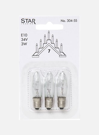 Julepære topp 7-lys 3 pk - klar