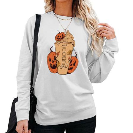 Kvinnor Halloween Tröja Med Rund Hals