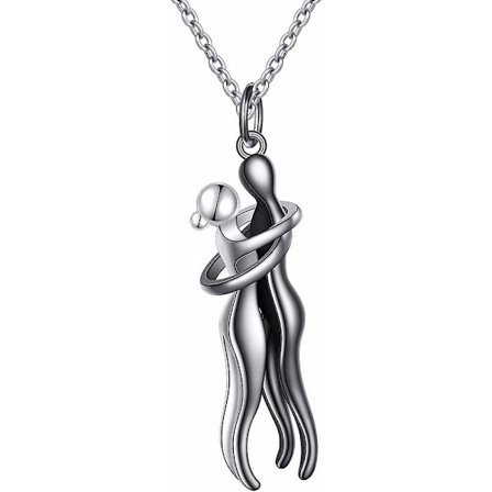 Klemmer Par-Halskje S925 Sterling Sølv Klemmende Halskje Kjærlig Smykke Til Ham Og Hennes, Elsker Valentinsdag Gave IAX DKE