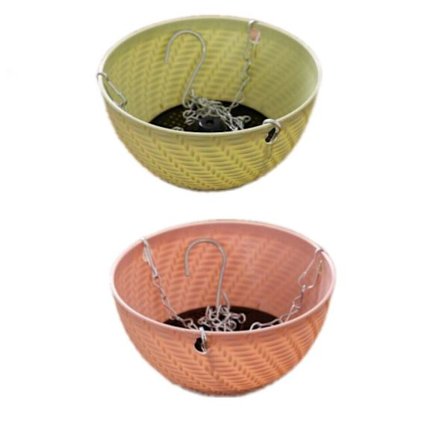 2 stk små hengepotter i rotting, sukkulent hengepotter, mini hengepotter, nordiske farger plastblomsterpotter (grønn+blå)