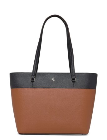 Lauren Ralph Lauren | Striped Leather Medium Karly Tote Bag | ONE SIZE