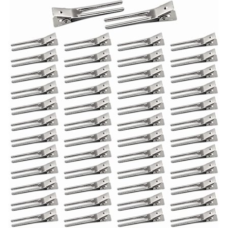 50 st Pin Curl Clips Dubbla Tångar Hårclips Metall Alligator Clips