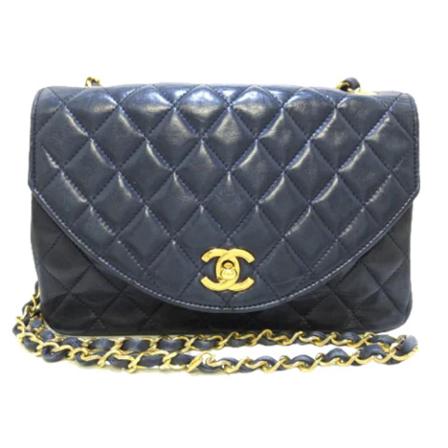 Chanel Vintage, Pre-owned Leather chanel-bags Blauw, Dames, Maat:ONE Size