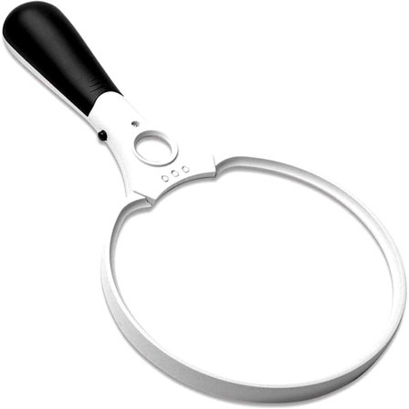 Ekstra stor LED håndholdt forstørrelsesglas med lys, 25x linsezoom, letvægts brudsikkert forstørrelsesglas med LED-lys oplyst læseforstørrelsesglas, 