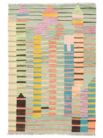 Tessuto A Mano Kilim Berber Style Tappeto 104X155 Piccolo