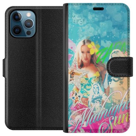 Yhteensopiva Lompakkokotelo Apple iPhone 12 Pro Seikkailumaailma Steve, Creeper ja eläimillä värikkäässä palikkagrafiikassa