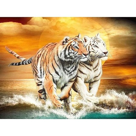 30 x 40 cm, tiger Diamond Painting Diamond Broderi Målning Ca
