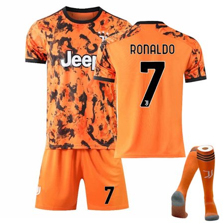 Barn/vuxen WC Juventus Ronaldo-set W Orange Orange Orange