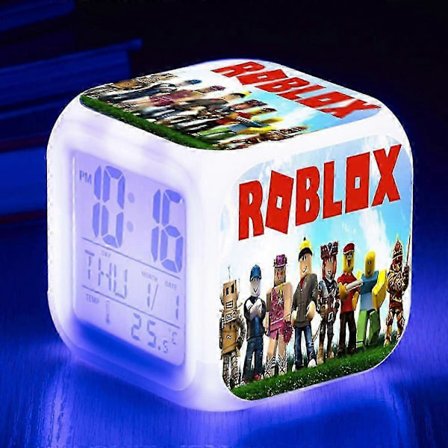 Roblox Print Digital Vækkeur 7 Farveskiftende Natlampe LED Display Sengelampe Boligindretning Børnelegetøjsgaver [HK]