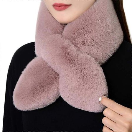 Bærbar Kryds Plys Halstørklæde Blød Mode Varme Fortykket Stof Vinter