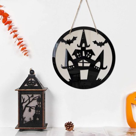 Halloween-pynt til dør, Glad Halloween Hengende Dør