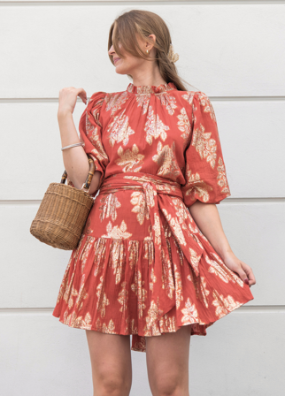 MISSMAYA - Laura Dress Gold Coral - L