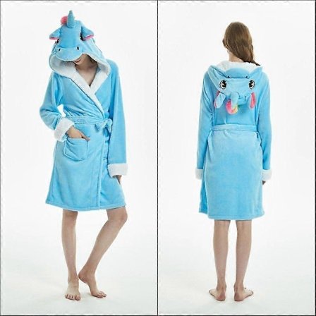 Flanellmorgonrock för män Badrock Pyjamas Cosplay Vinter Varm Sömlös Tecknad Par Sovkläder