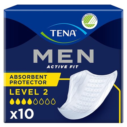 Tena Men Active Fit Inkontinensindlæg 10 stk, Mænd, Krop & Helse, Inkontinens