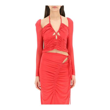 Self Portrait cut-out jersey top Rød, Dame