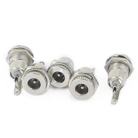 5 st 5,5 mm x 2,1 mm DC-strömuttag Honpanelmontering Kontakt DC-099