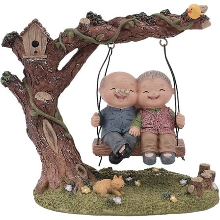 1 stk. ældre pyntefigurer gamle mennesker gaver fyrtårnsdekorationer til hjemmet par skulptur dekor valentinsdag par statue—yux