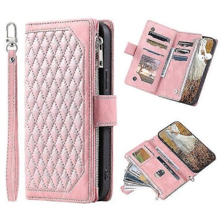 Lær Flip-deksel Kompatibelt med iPhone 15 Plus/15 Pro Max Rosa Deksel[GPA] pink 15 plus