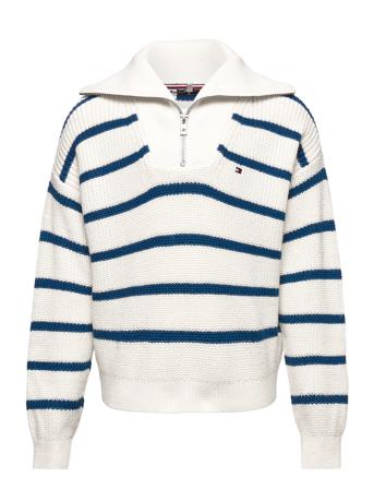 Half Zip-Up Stripe Sweater Pullover Striktrøje Multi/mønstret Tommy Hilfiger