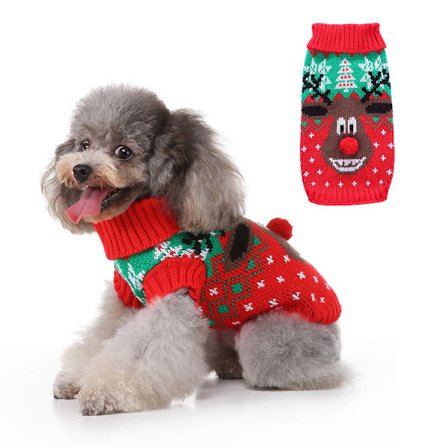 Hunde Juletrøjer Kæledyr Vinter Strikket Tøj Juletøj Klassiske Varme Frakker Trøje til Hvalp