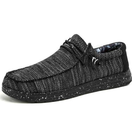 Mäns One Foot Stigbygel Casual Canvas Skor Black 46