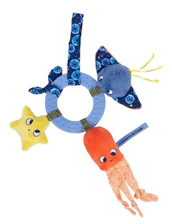 Moulin Roty Activity Rattle With Ocean Animals - Les Aventures De Paulie - Multi/patterned - ONE SIZE