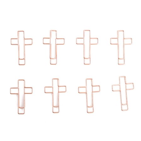60 stk. Kors Papirclips, Kristne Papirclips Bogmærker Metal Papir