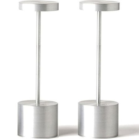 Pakke med bordlamper, trådløs LED-bordlampe på batteri, USB 1200 mAh oppladbar