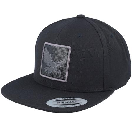 Iconic - Svart snapback Caps - Eagle Black Metallic Patch Black Snapback @ Hatstore