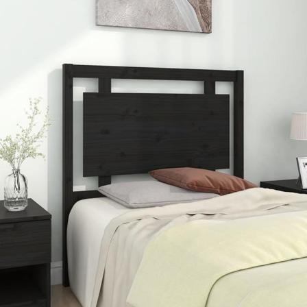 Vidaxl Sänggavel Svart 95,5x4x100 Cm Massiv Furu Svart