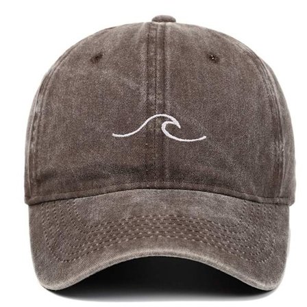 Wave Broderi Baseball Kepsar Distressed Faded Cap KAFFE