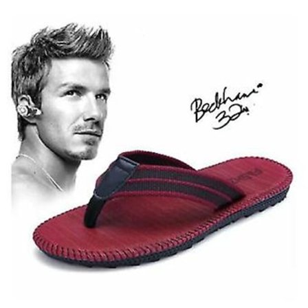 Modetrendiga Flip Flops för Herr och Dam - Hemtofflor, Halksäkra Strandtofflor, Snygga Studenttofflor med Spänne, Utomhustofflor (43 röda)