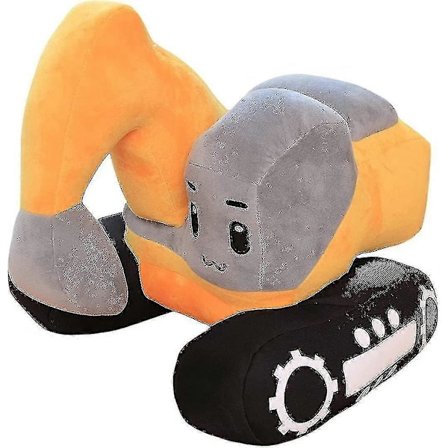 Plush Grävmaskin Leksak Lastbil Söt Cartoon Grävmaskin Leksak Lastbil Kudde (gul)