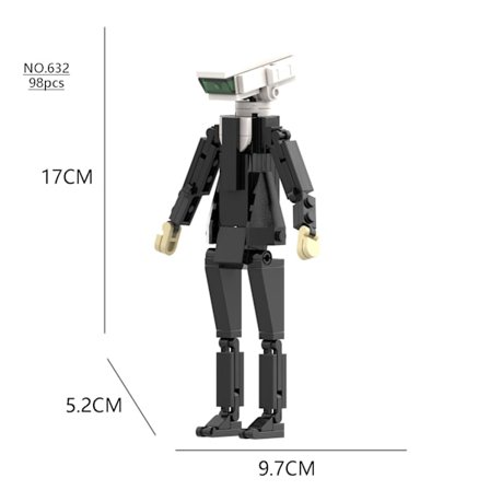 Monitor vs Toilet Man's Building Block Toy Model Handgjord