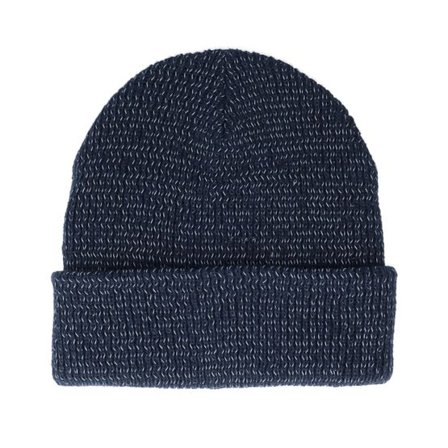 Beechfield - Blå cuff Beanie - Reflective French Navy Cuff Blank Beanie @ Hatstore